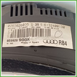 Quadro strumenti contachilometri tachimetro BOSCH 0263626035 AUDI A4 8E 1.9 TDI 8E0920900KV