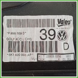 Scatola Evaporatore Ventilatore Climatizzatore VALEO F998509D VOLKSWAGEN GOLF 5K/AJ 1.6 1K1819353 2008 2012