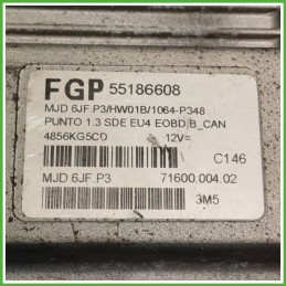 Centralina Motore Iniezione ECU MAGNETI MARELLI MJD6JF.P3 FIAT PUNTO 2U 1.3 16V MJT 51kw 55186608 2003 2007