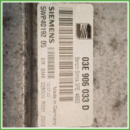 Centralina Motore Iniezione ECU SIEMENS 5WP40192-05 SEAT IBIZA 6L 1.2 12V 47kw 03E906033D 2001 2009