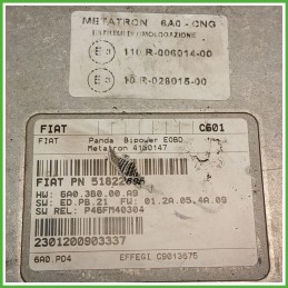 Centralina Motore Iniezione GAS METATRON 6A0-CNG FIAT PANDA 2Q 1.2 44kw 51822896 2003 2010