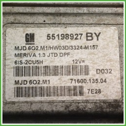 Centralina Motore Iniezione ECU MAGNETI MARELLI MJD6O2.M1 OPEL MERIVA X03 1.3 55kw 55566399 2003 2010