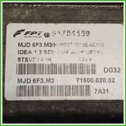 Centralina Motore Iniezione ECU MAGNETI MARELLI MJD6F3.M3 FIAT IDEA 4D/2S 1.3 16V 66kw 51784559 2003 2012