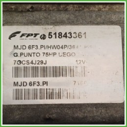 Centralina Motore Iniezione ECU MAGNETI MARELLI MJD6F3.PI FIAT GRANDE PUNTO 4C 1.3 MJT 55kw 51825024 2008 2011