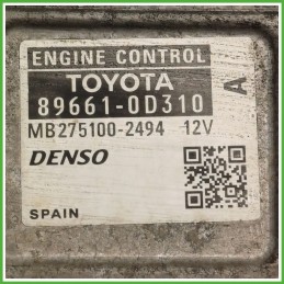 Centralina Motore Iniezione ECU DENSO MB275100-2494 TOYOTA YARIS 1.3 16V 64kw 896610D310 2005 2012