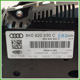 Quadro strumenti contachilometri tachimetro MAGNETI MARELLI 503.001.523.405 AUDI A4 8K 2.0 TDI 8K0920930C