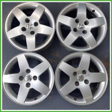 Cerchi in Lega PEUGEOT 207 (dal 06/2009) 15 pollici 15" 6.0J 4x108 ET 23 4pz originali usati