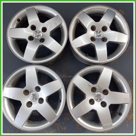 Cerchi in Lega PEUGEOT 207 (dal 06/2009) 15 pollici 15" 6.0J 4x108 ET 23 4pz originali usati