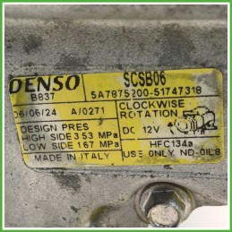 Compressore Clima AC Aria Condizionata DENSO SCSB06 LANCIA MUSA TG 51747318