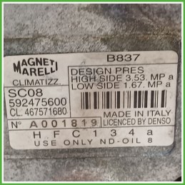 Compressore Clima AC Aria Condizionata MAGNETI MARELLI SC08 FIAT PUNTO 1N/1P 46757168