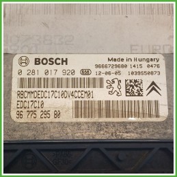 Centralina Motore Iniezione ECU BOSCH 0281017920 PEUGEOT 208 1.4 8V 50kw 1608085180 2012 2015