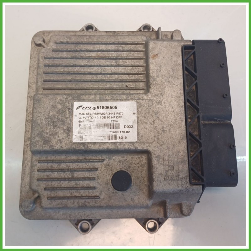 Centralina Motore Iniezione ECU MAGNETI MARELLI MJD6F3.P5 FIAT GRANDE PUNTO 2Y 1.3 MJT 66kw 51825027 2005 2008