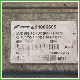 Centralina Motore Iniezione ECU MAGNETI MARELLI MJD6F3.P5 FIAT GRANDE PUNTO 2Y 1.3 MJT 66kw 51825027 2005 2008