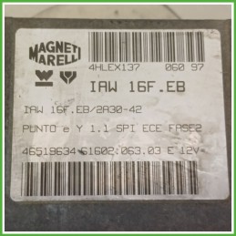 Centralina Motore Iniezione ECU MAGNETI MARELLI IAW16F.EB FIAT PUNTO 1a Serie 40kw 7787316 1993 1999