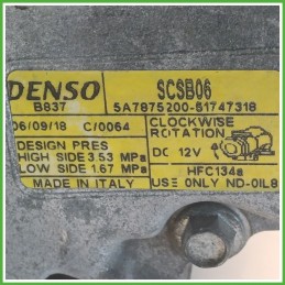 Compressore Clima AC Aria Condizionata DENSO SCSB06 FIAT PUNTO 2U 71797201