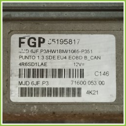 Centralina Iniezione Usata MAGNETI MARELLI NJD 6JF.P3