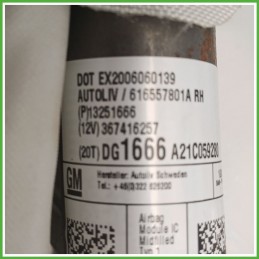 Airbag Laterale Destro DX OPEL ASTRA P10 1.7 39095596 2009 2015 AUTOLIV 61557801A