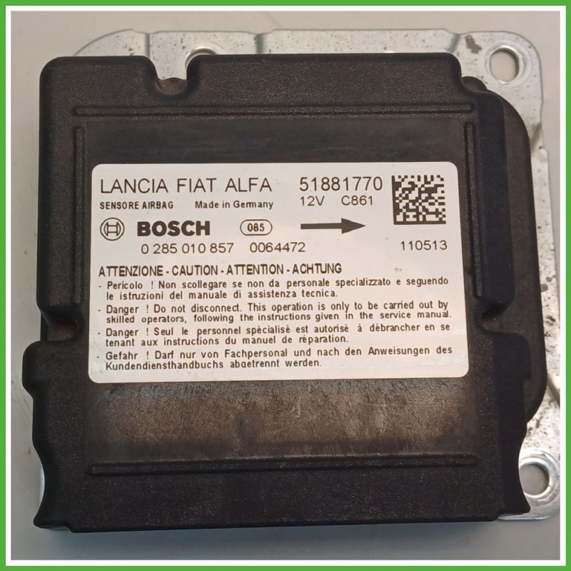 Centralina Airbag BOSCH 0285010857 FIAT DOBLO 3V 1.6 16V 51881770 2009 2015