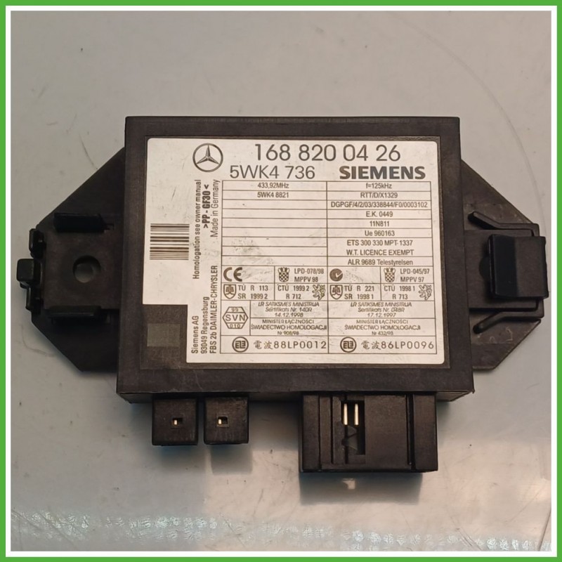 Centralina Immobilizzatore SIEMENS 5WK4736 MERCEDES-BENZ Classe A W168 A1688200426 2001 2004