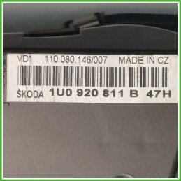 Quadro strumenti contachilometri tachimetro VDO 110.080.146/007 SKODA OCTAVIA 1U 1.6 1U0920811B