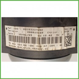 Quadro strumenti contachilometri tachimetro VDO A2C53337652 PEUGEOT 207 1.4 8V 6103CW