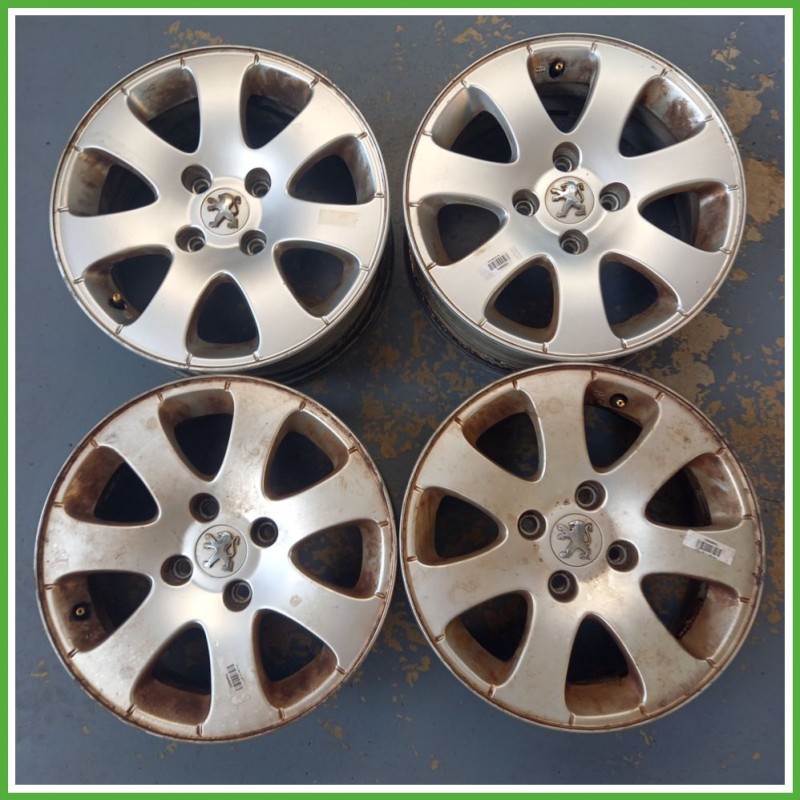 Cerchi in Lega PEUGEOT 307 (dal 04/2001 al 12/2006) 15 pollici 15" 6.0J 4x108 ET 27 4pz originali usati