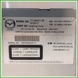 Infotainment MAZDA Mazda 6 3a Serie 2.2 GHP966DV0A 2013 2016 SANYO CV-VM42F1JM