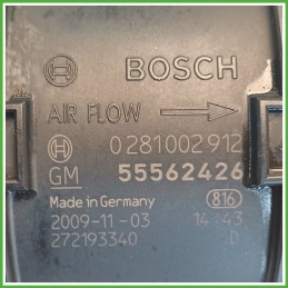 Debimetro Misuratore Massa Aria BOSCH 0281002912 CHEVROLET (DAEWOO) CRUZE J300 2.0 12671611 2009 2014