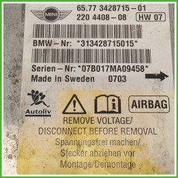Centralina Airbag AUTOLIV 2204408-08 MINI MINI R56 1.6 16V 65779812297 2006 2010