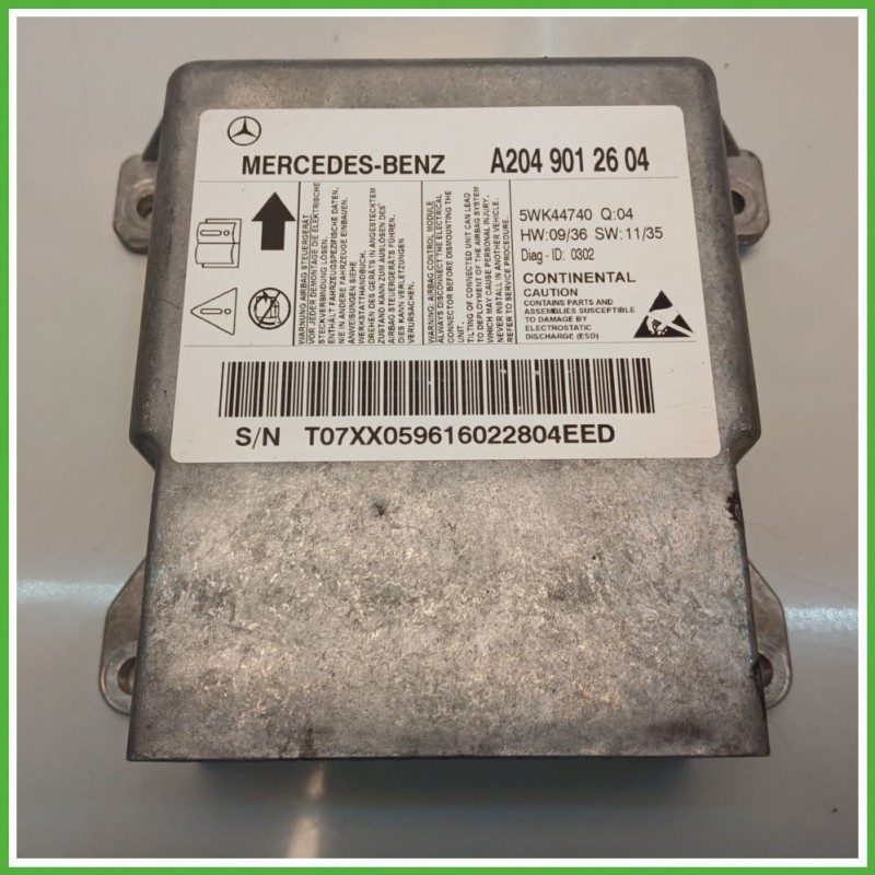 Centralina Airbag CONTINENTAL 5WK44710 MERCEDES-BENZ Classe C W/S204 CDI 2049012604 2007 2011