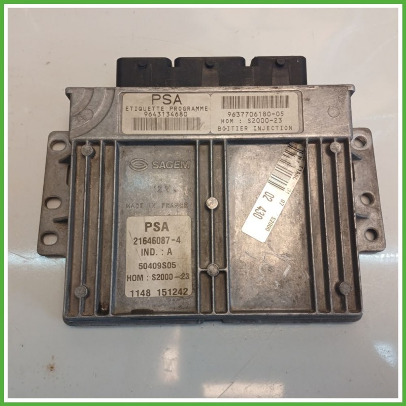 Centralina Motore Iniezione ECU SAGEM 21646087-4 PEUGEOT 206 1.4 55kw 1938G1 1998 2009