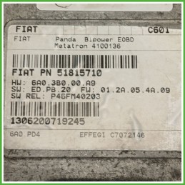 Centralina Motore Iniezione GAS METATRON 4100136 FIAT PANDA 2Q 1.2 44kw 51815710 2003 2010