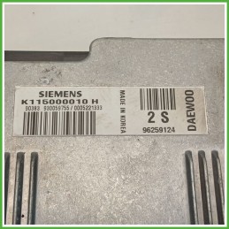 Centralina Motore Iniezione ECU SIEMENS K115000010H CHEVROLET (DAEWOO) MATIZ M100 38kw 96259124 1998 2000