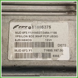 Centralina Motore Iniezione ECU MAGNETI MARELLI MJD6F3.Y1 LANCIA YPSILON TI 1.3 MJT 77kw 51816282 2008 2013