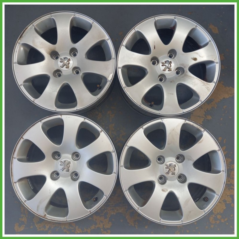 Cerchi in Lega PEUGEOT 307 (dal 04/2001 al 12/2006) 15 pollici 15" 6.0J 4x108 ET 27 4pz originali usati