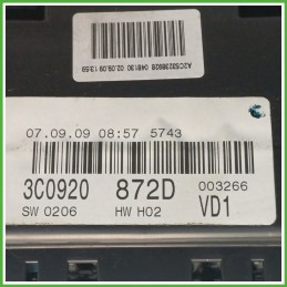 Quadro strumenti contachilometri tachimetro VDO A2C53238928 VOLKSWAGEN PASSAT 3C 1.4 16V TSI 3C0920872A