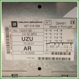 Autoradio OPEL CORSA S07 1.3 16V 13257032 2006 2011 DELPHI 497318088