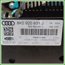 Quadro strumenti contachilometri tachimetro MAGNETI MARELLI 503.002.561.401 AUDI A4 8K 2.0 TDI 8K0920931C