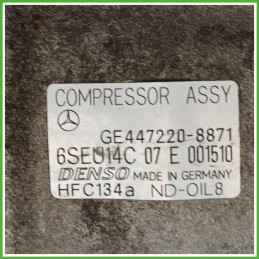 Compressore Clima AC Aria Condizionata DENSO 6SEU25C MERCEDES-BENZ Classe A W168 A0002309411