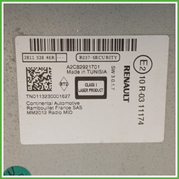 Autoradio RENAULT SCENIC 3a Serie 1.5 dCi 281152848R 2013 2016 CONTINENTAL A2C82921701