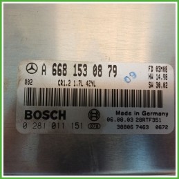 Centralina Motore Iniezione ECU BOSCH 0281011151 MERCEDES-BENZ Classe A W168 CDI 70kw A668153007980 2001 2004