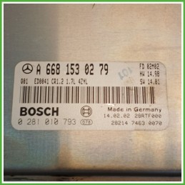 Centralina Motore Iniezione ECU BOSCH 0281010793 MERCEDES-BENZ Classe A W168 CDI 70kw A6681530279 2001 2004