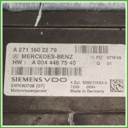 Centralina Motore Iniezione ECU SIEMENS 5WK90708 MERCEDES-BENZ Classe C W/S204 115kw A2711532479 2007 2011