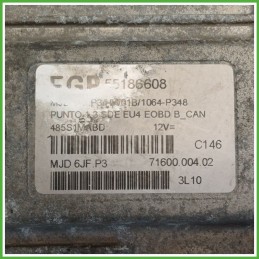 Centralina Motore Iniezione ECU MAGNETI MARELLI MJD6JF.P3 FIAT PUNTO 2U 1.3 16V MJT 51kw 55186608 2003 2007