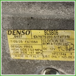 Compressore Clima AC Aria Condizionata DENSO SCSB06 FIAT BRAVO 3L 71797201