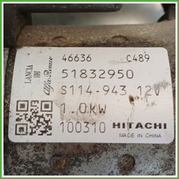Motorino Avviamento HITACHI S114.943 FIAT PUNTO EVO 3J 51890631