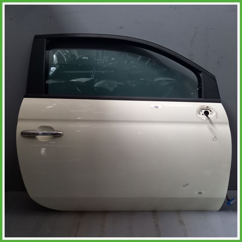 Porta Portiera Sportello Anteriore Destra DX BIANCO FIAT 500 3P Berlina 2007 2015 Originale Usato