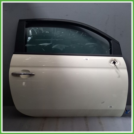 Porta Portiera Sportello Anteriore Destra DX BIANCO FIAT 500 3P Berlina 2007 2015 Originale Usato