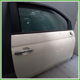 Porta Portiera Sportello Anteriore Destra DX BIANCO FIAT 500 3P Berlina 2007 2015 Originale Usato