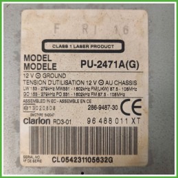 Autoradio CITROEN C2 1.4 6564JV 2003 2010 CLARION PU-2471AG